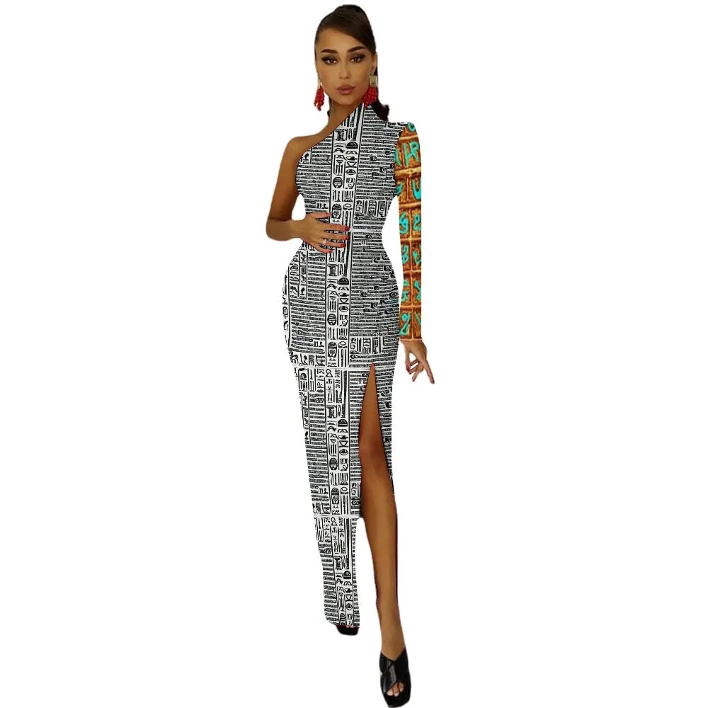 OP LADY Half Sleeve Slit Dress