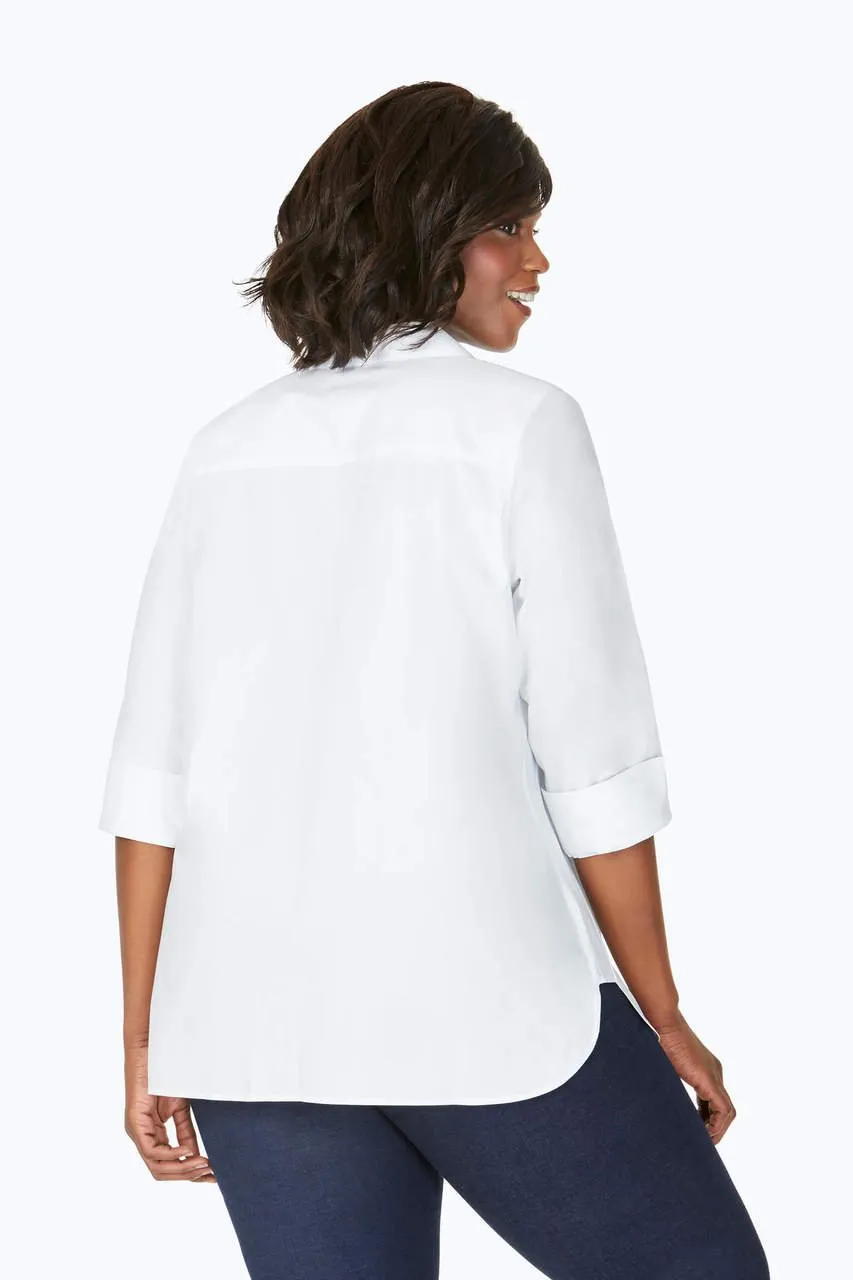 Pandora Plus Pinpoint No Iron 3/4 Sleeve Tunic