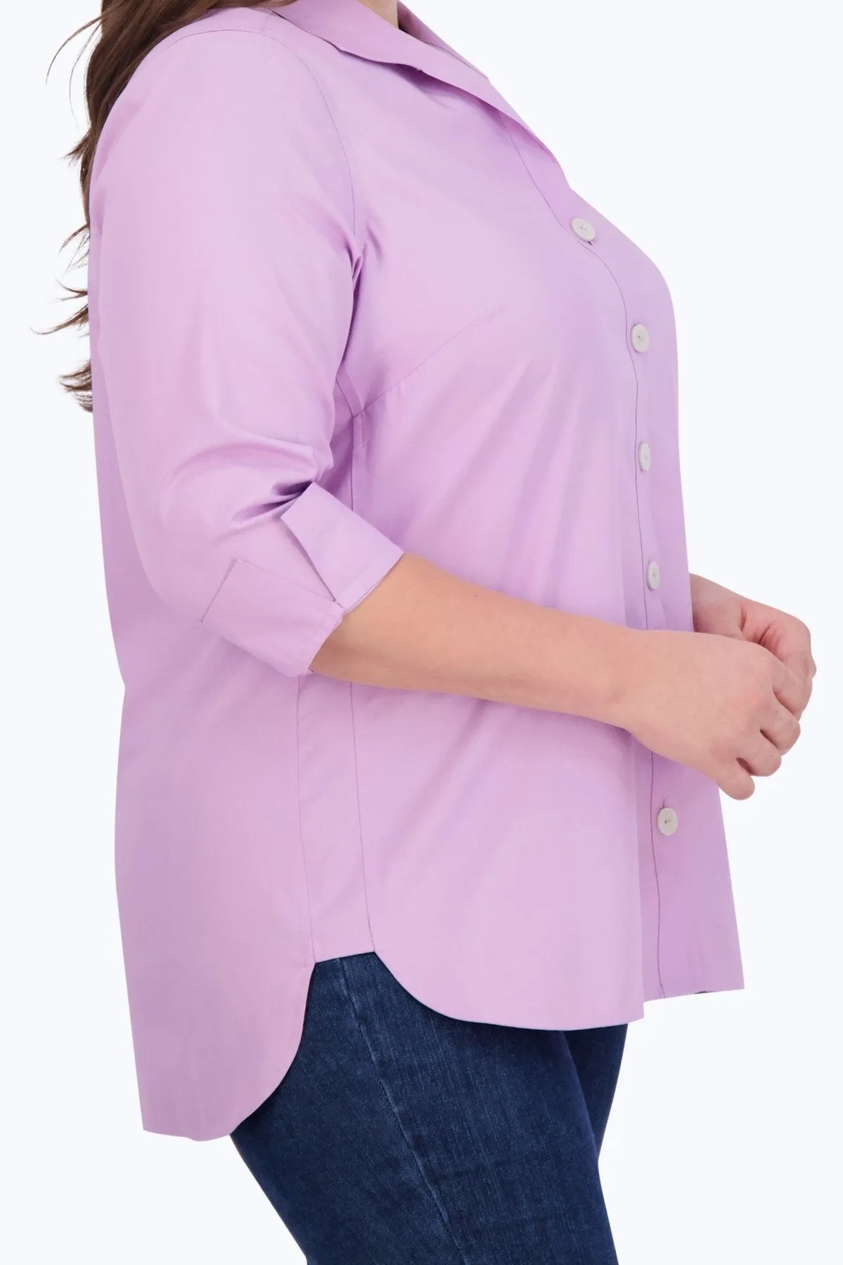 Pandora Plus Pinpoint No Iron 3/4 Sleeve Tunic
