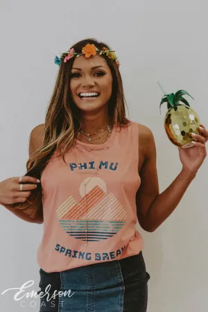 Phi Mu Peach Spring Break Tank