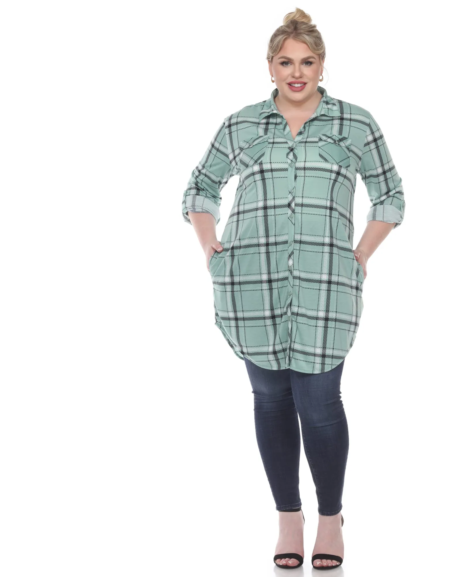 Plaid Tunic Top | Mint