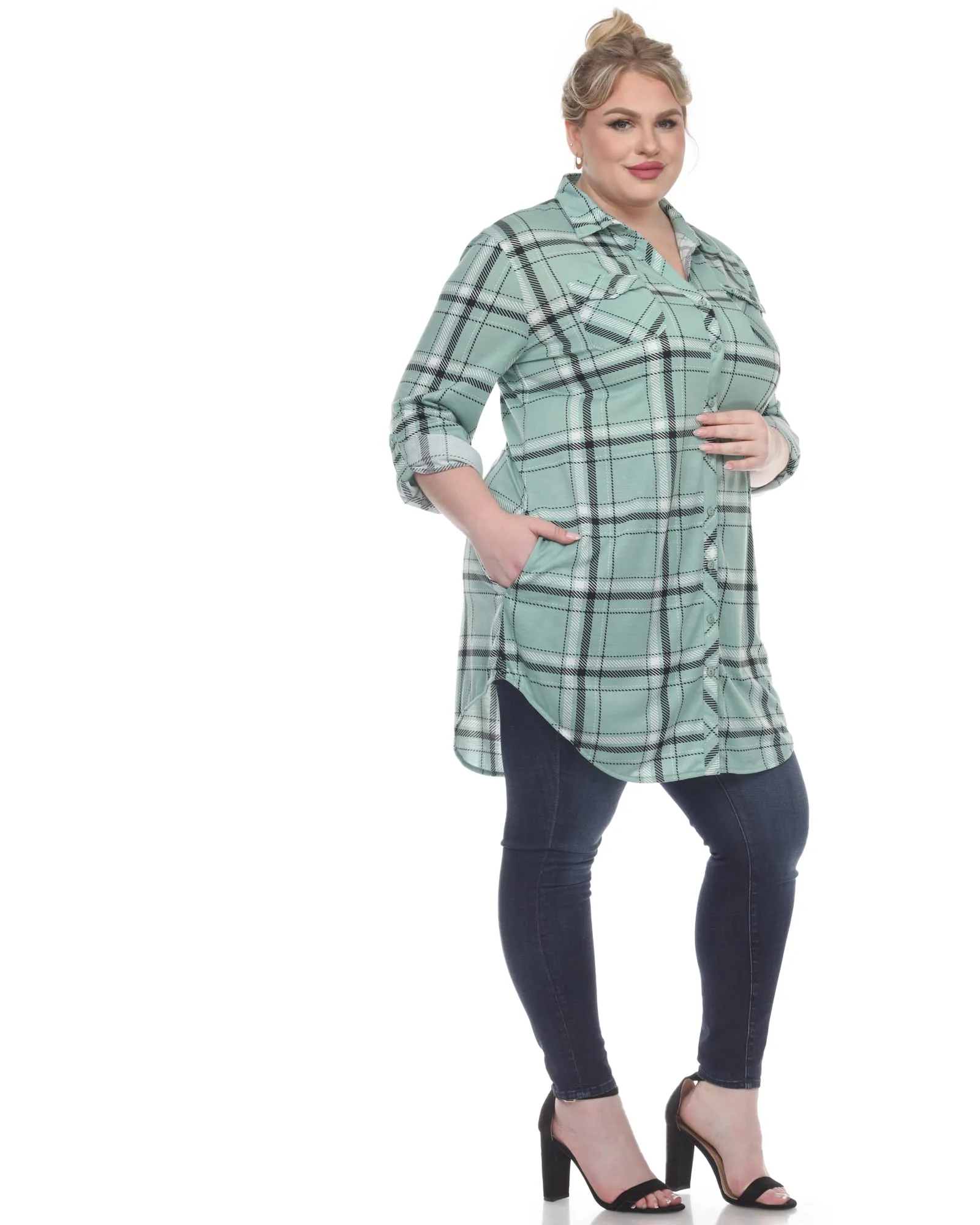Plaid Tunic Top | Mint
