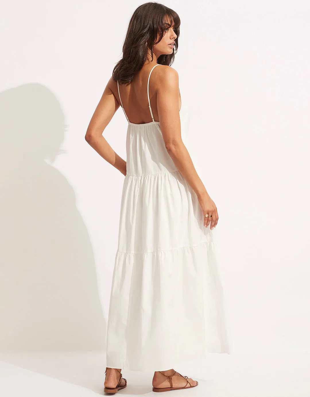 Poplin Maxi Dress - White