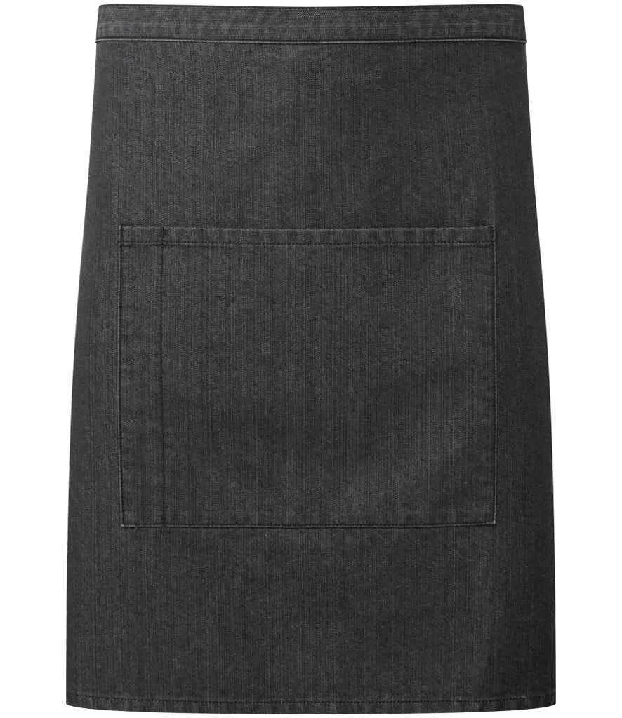 Premier 'Colours' Mid Length Apron with Pocket | Black Denim