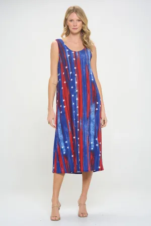 Print  Long Tank Dress-7000BN-TRD1-D005