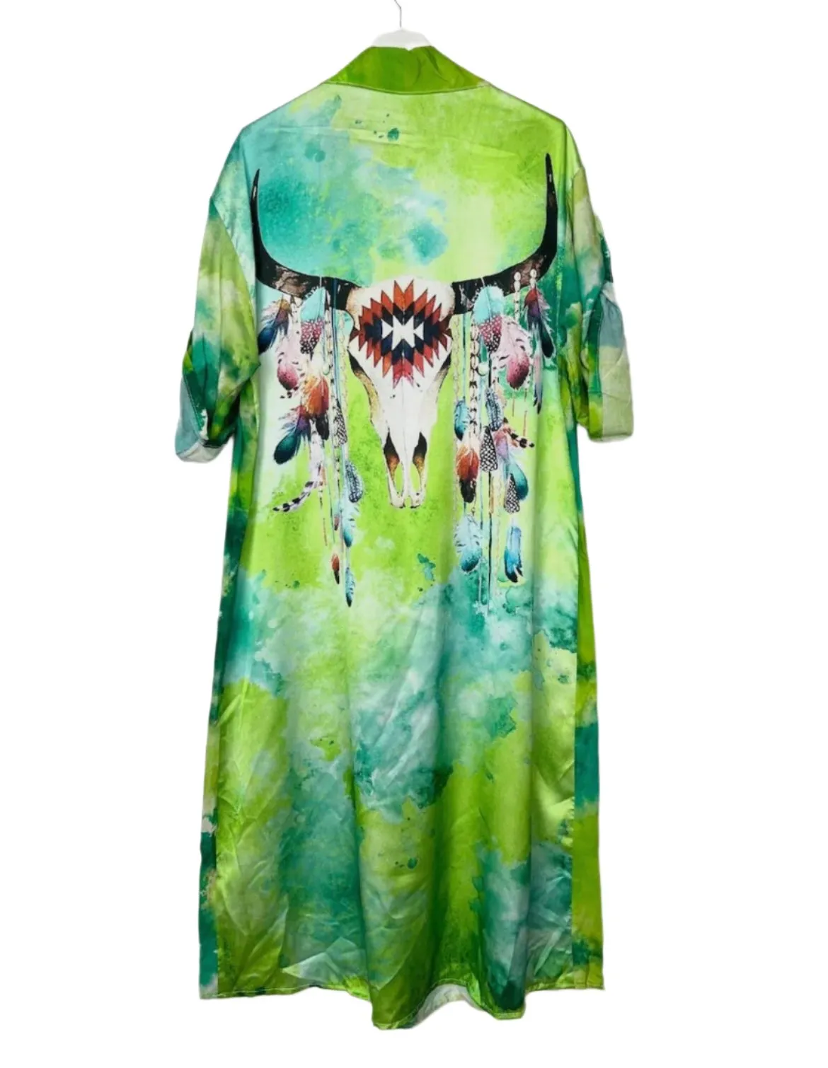 Printed long shirt with Pockets.
