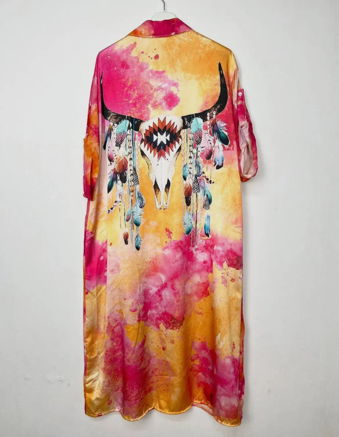 Printed long shirt with Pockets.