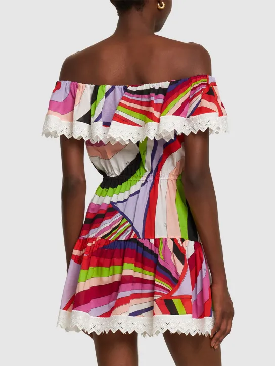 Pucci   Iride printed off-shoulder mini dress 