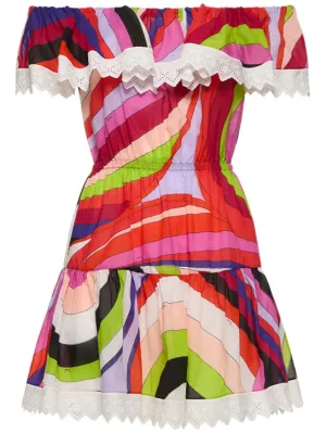 Pucci   Iride printed off-shoulder mini dress 