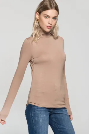 Raw Amber Turtleneck Bodycon Top