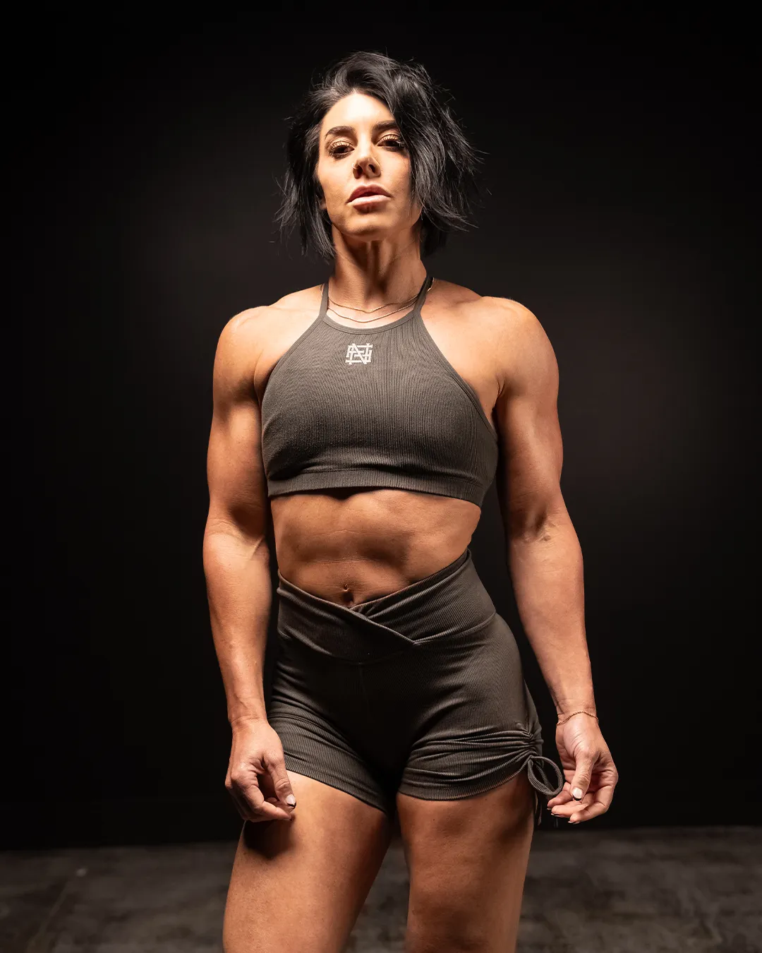 RIBBED TANK - CHARCOAL