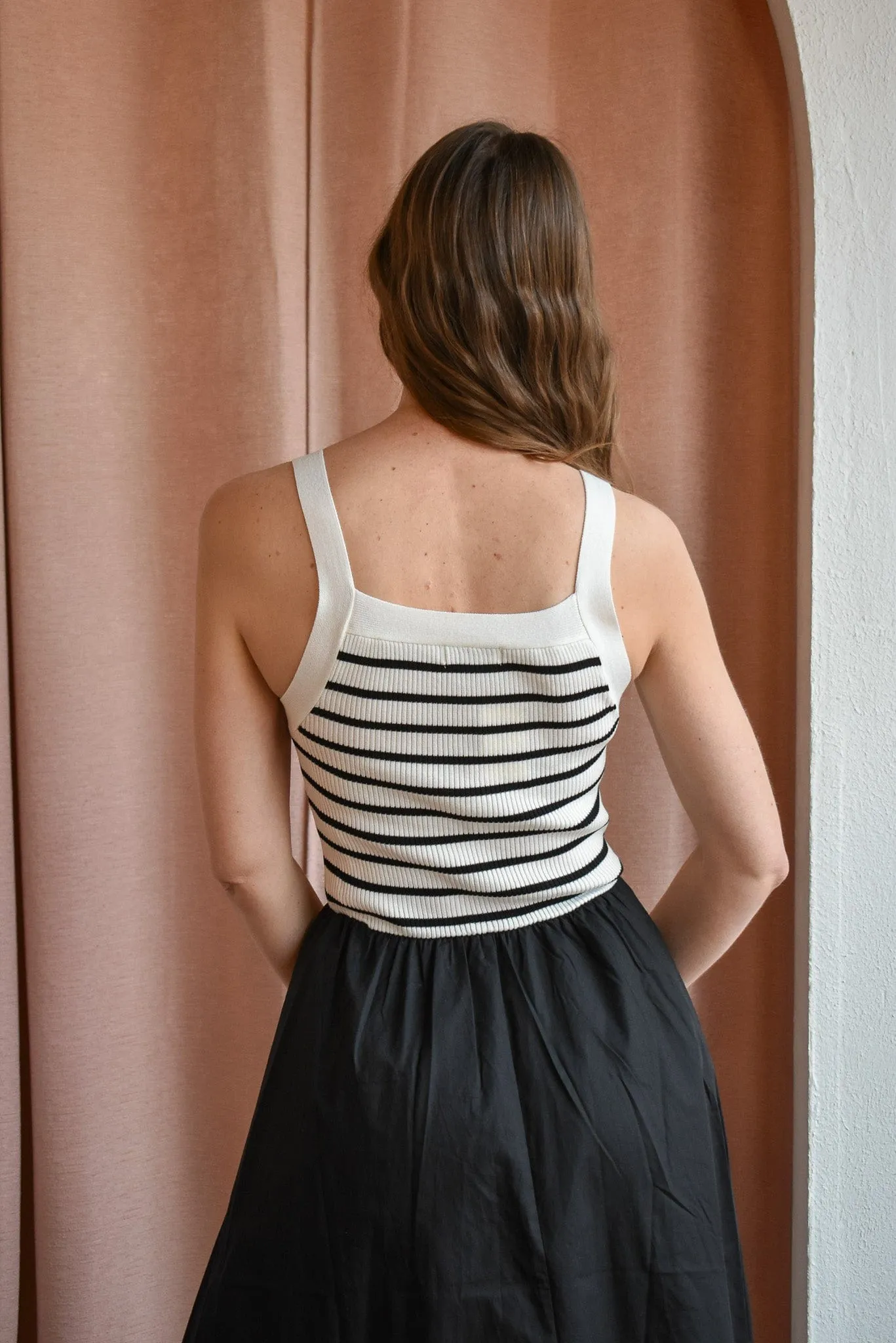 Sail Away Striped Contrast Midi Dress