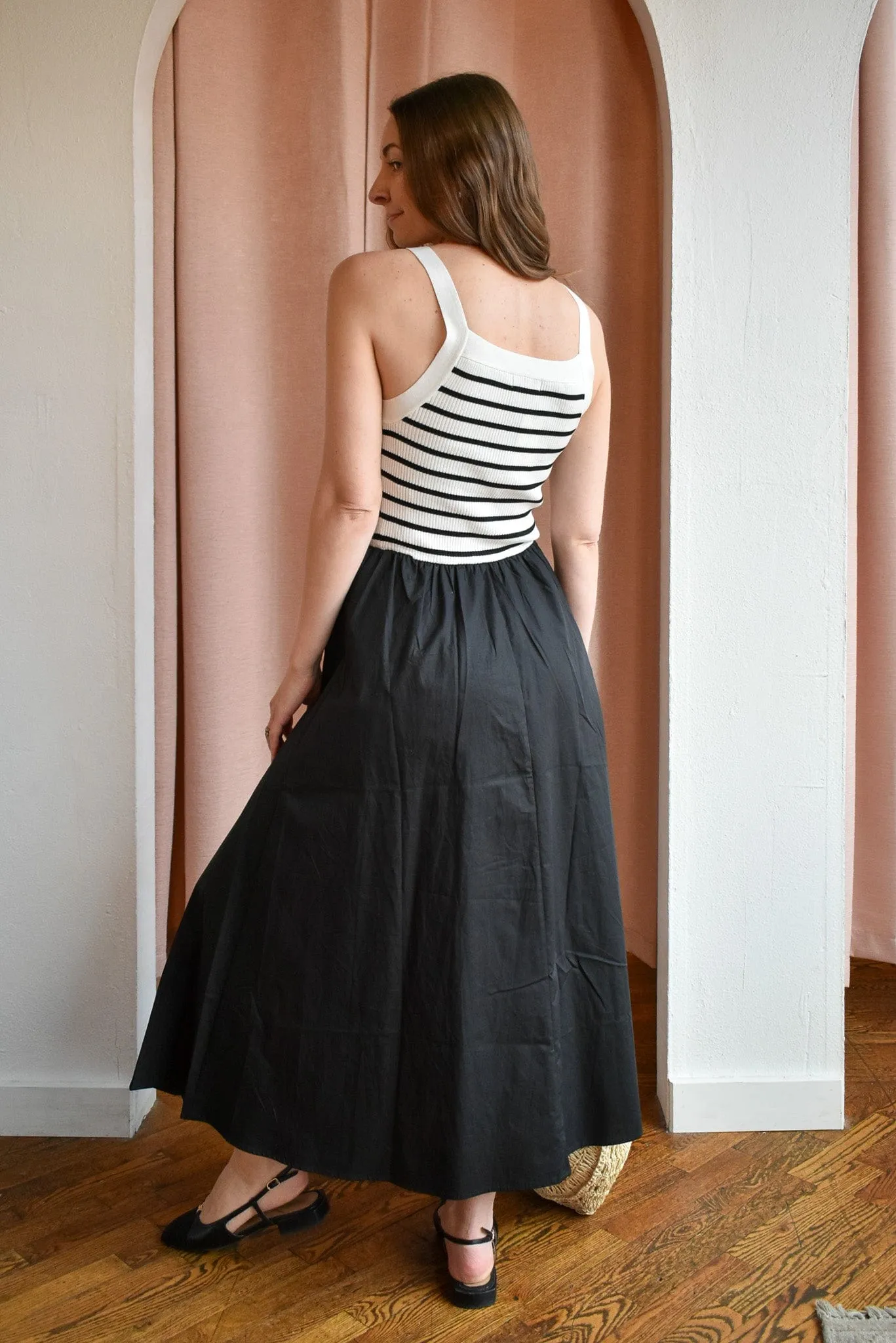 Sail Away Striped Contrast Midi Dress
