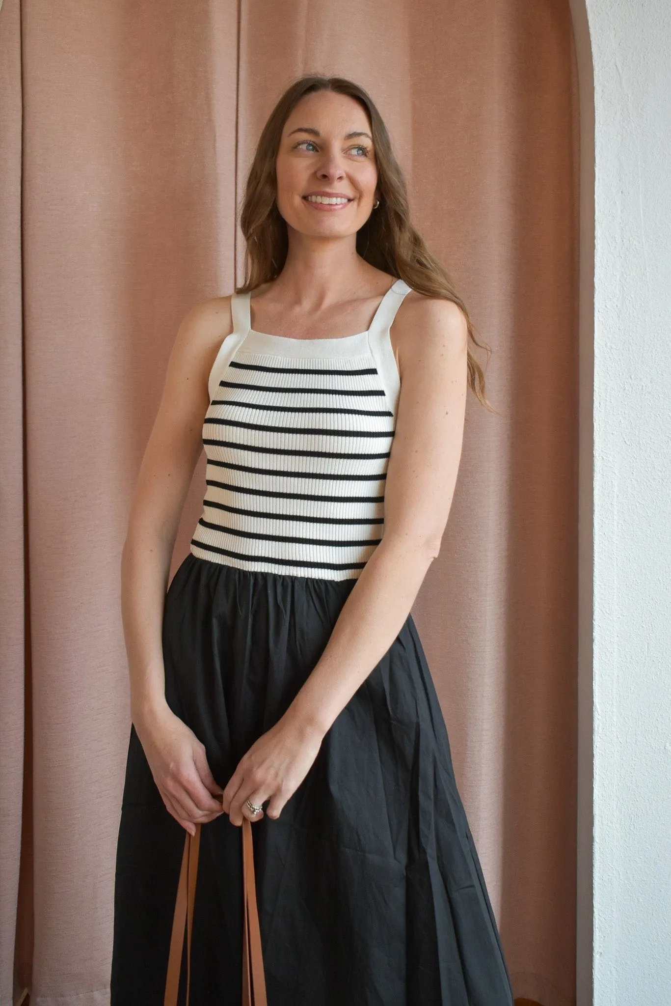 Sail Away Striped Contrast Midi Dress