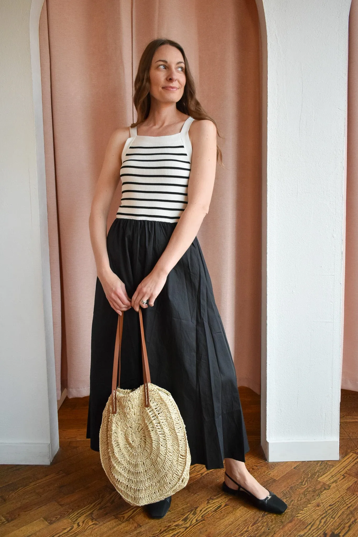 Sail Away Striped Contrast Midi Dress
