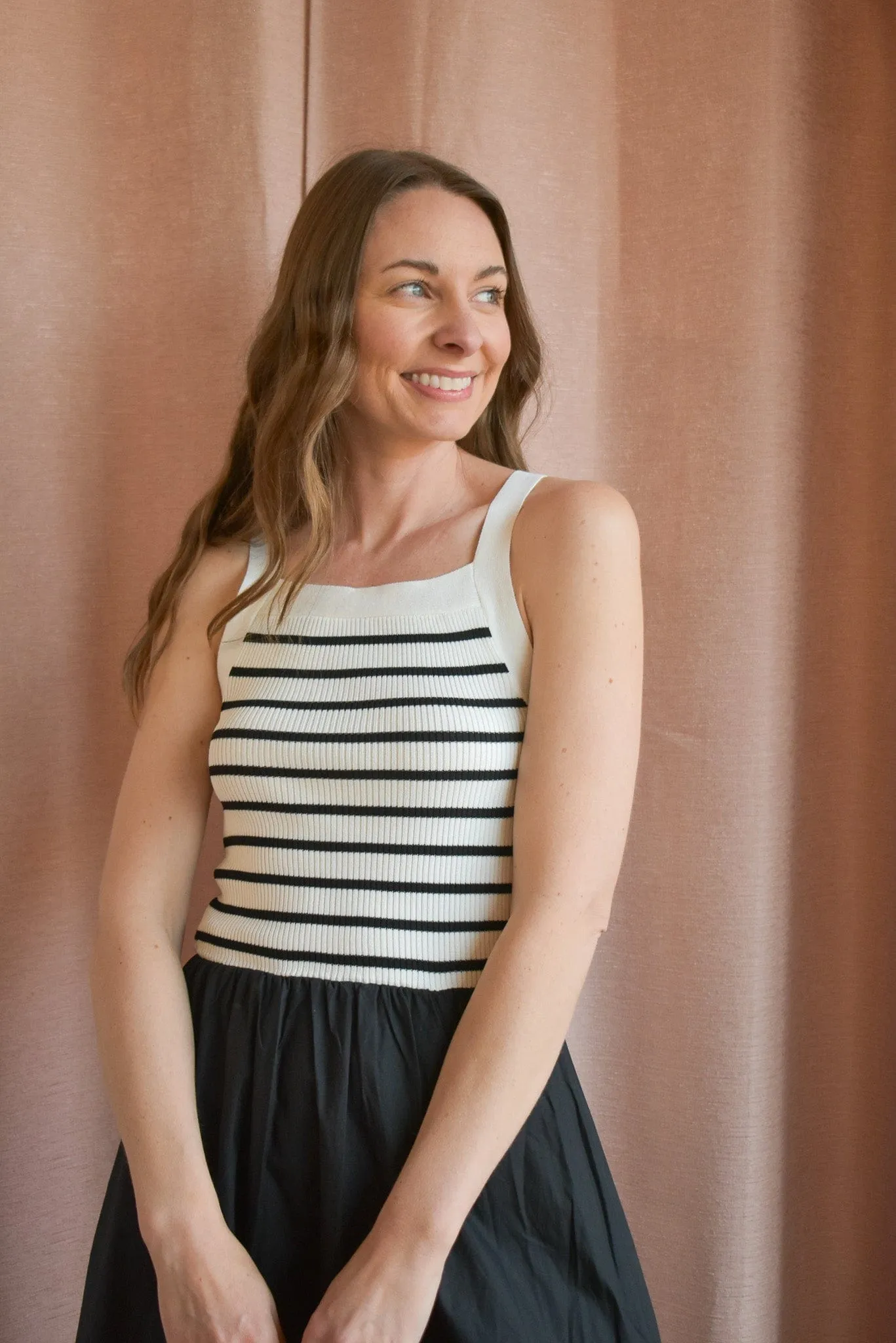Sail Away Striped Contrast Midi Dress