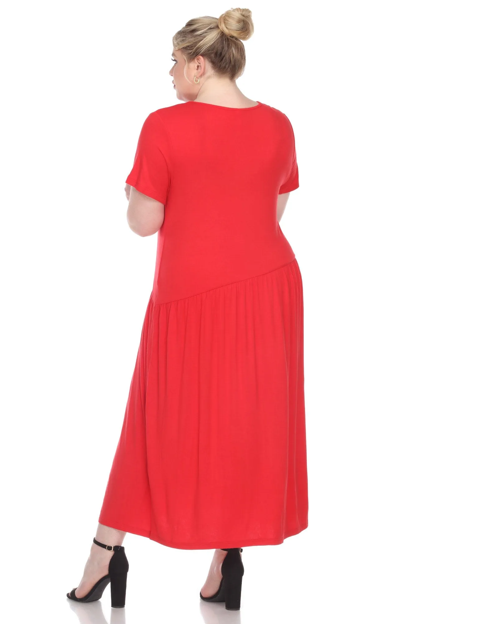 Short Sleeves Maxi Dress | Red