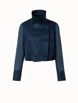 Silk Organza Double-Breasted Short Jacket