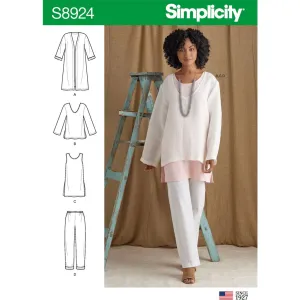 Simplicity Sewing Pattern S8924 Misses' Jacket, Top, Tunic, and Pull-On Pants