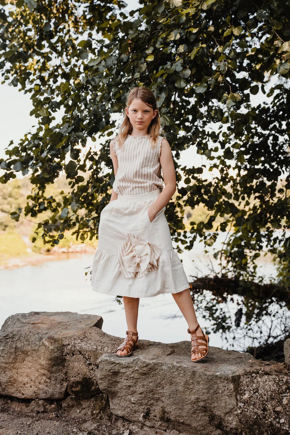 Skirt Tulip Sienna Cream Flower
