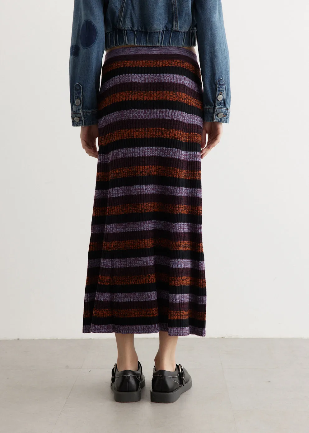 Sprayed Merino Rib Maxi Skirt