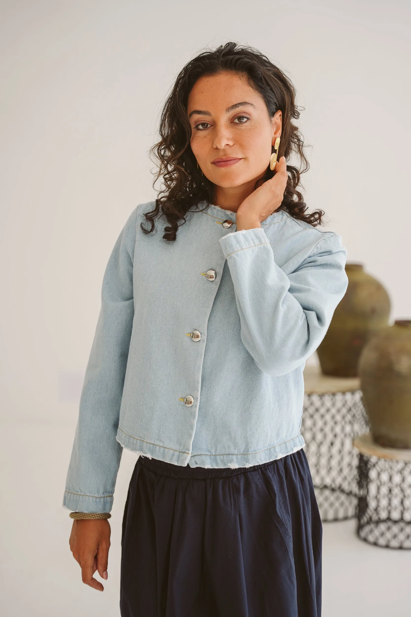 Stevie Cropped Denim Jacket