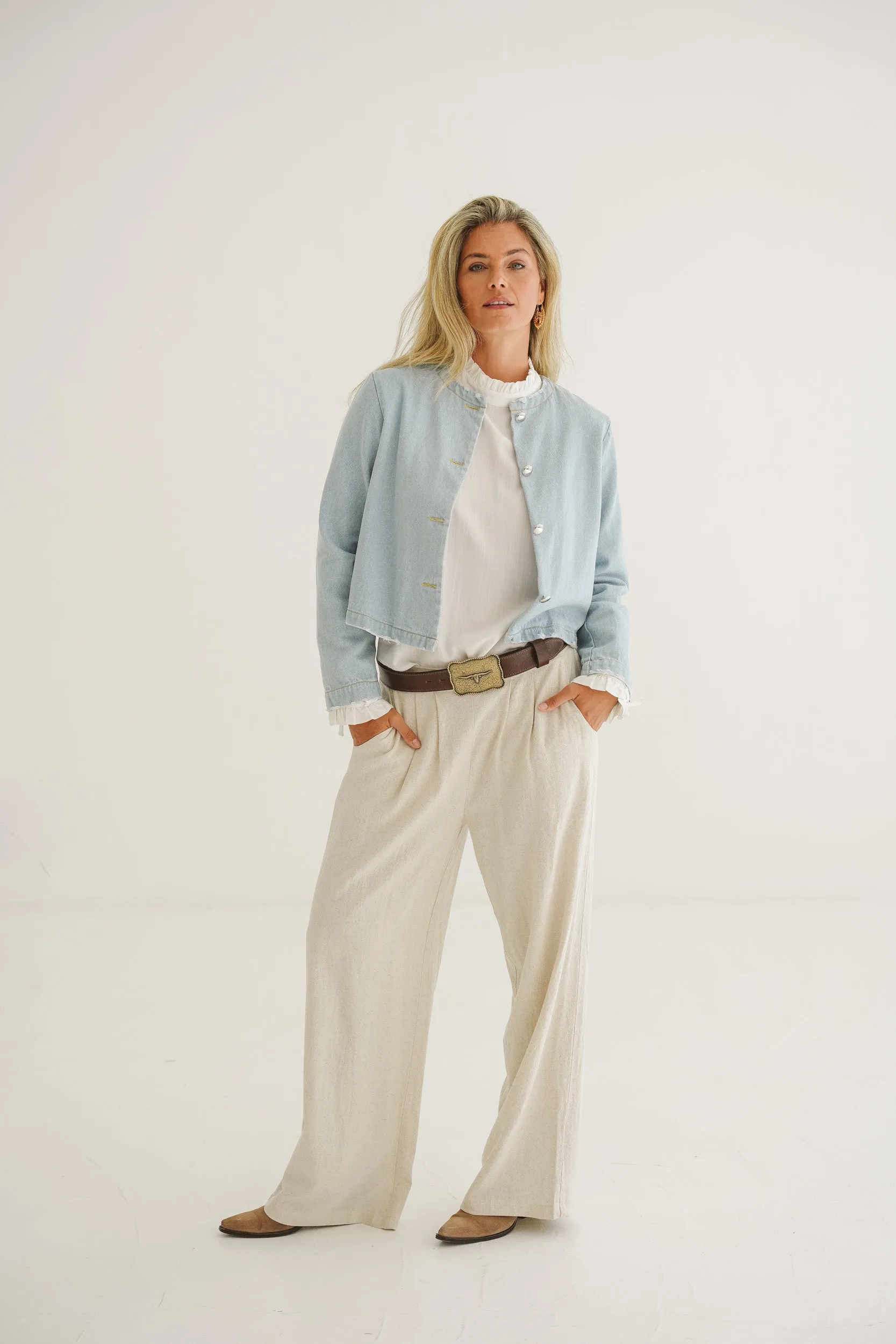 Stevie Cropped Denim Jacket