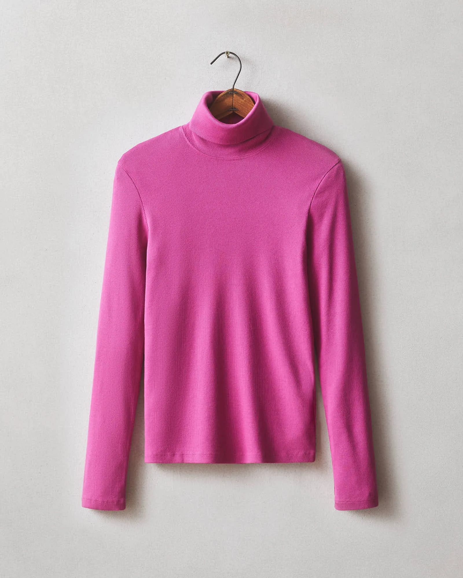 Stretch Rib Turtleneck - Festive Fuchsia