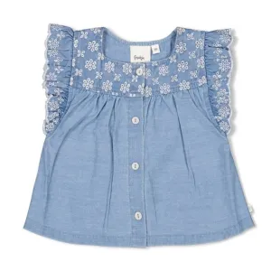 SUMMER DENIMS Organic Cotton Embroidered Tunic with Shorts