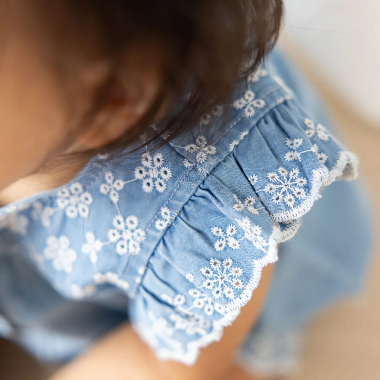 SUMMER DENIMS Organic Cotton Embroidered Tunic with Shorts