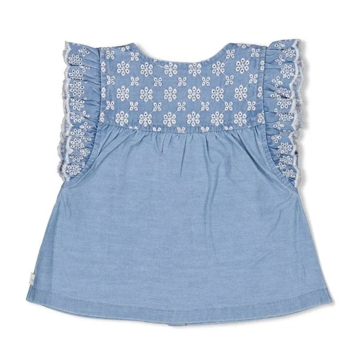 SUMMER DENIMS Organic Cotton Embroidered Tunic with Shorts