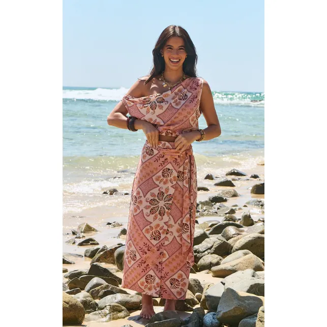Tahitian Summer Zia Wrap Skirt