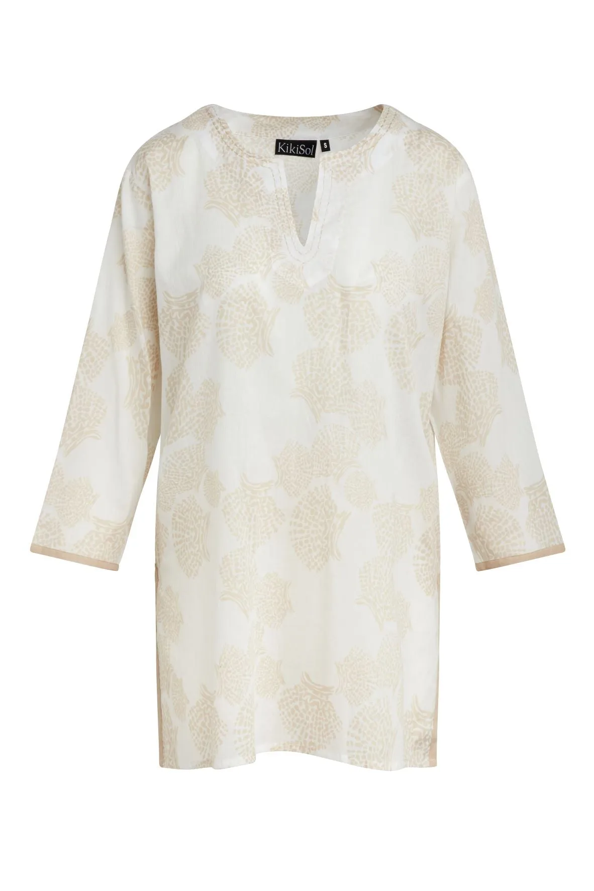Tan Shell KikiSol Tunic w/Tan Trim