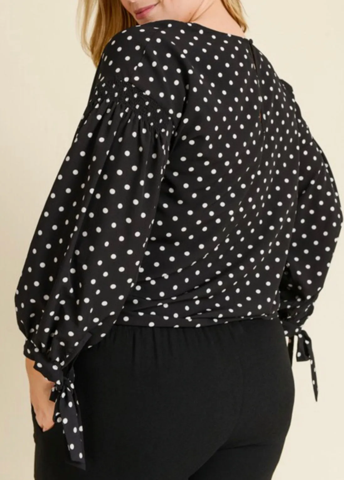 Tessie Black Polkadot Top