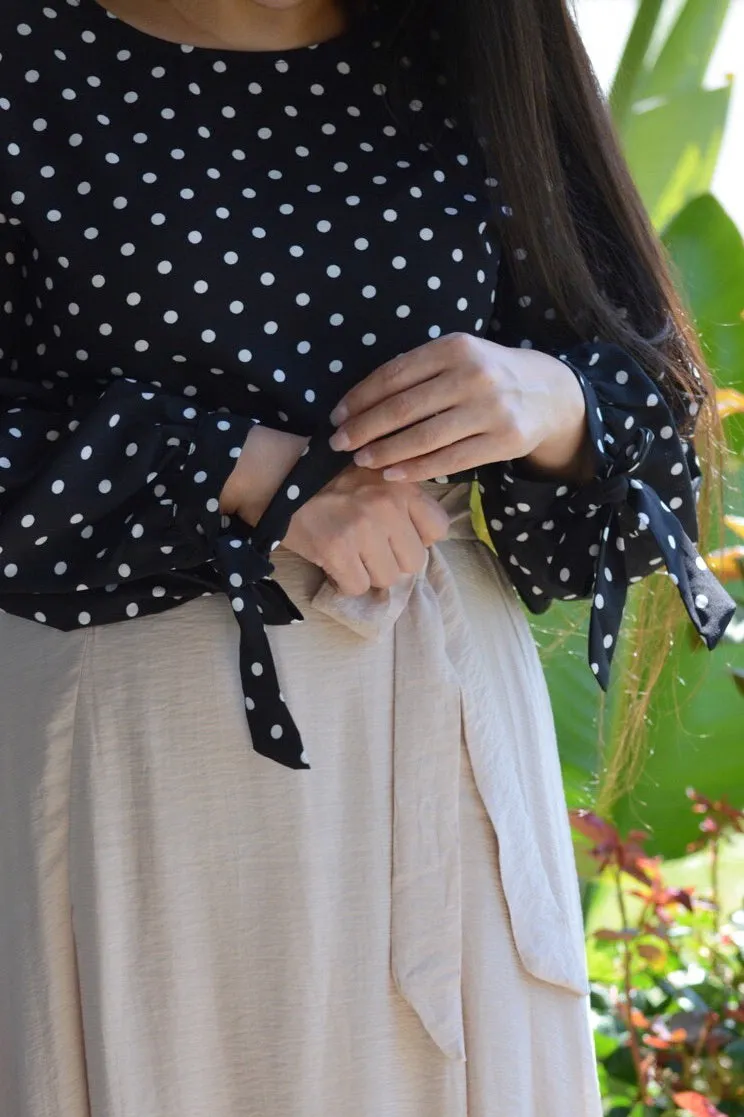 Tessie Black Polkadot Top