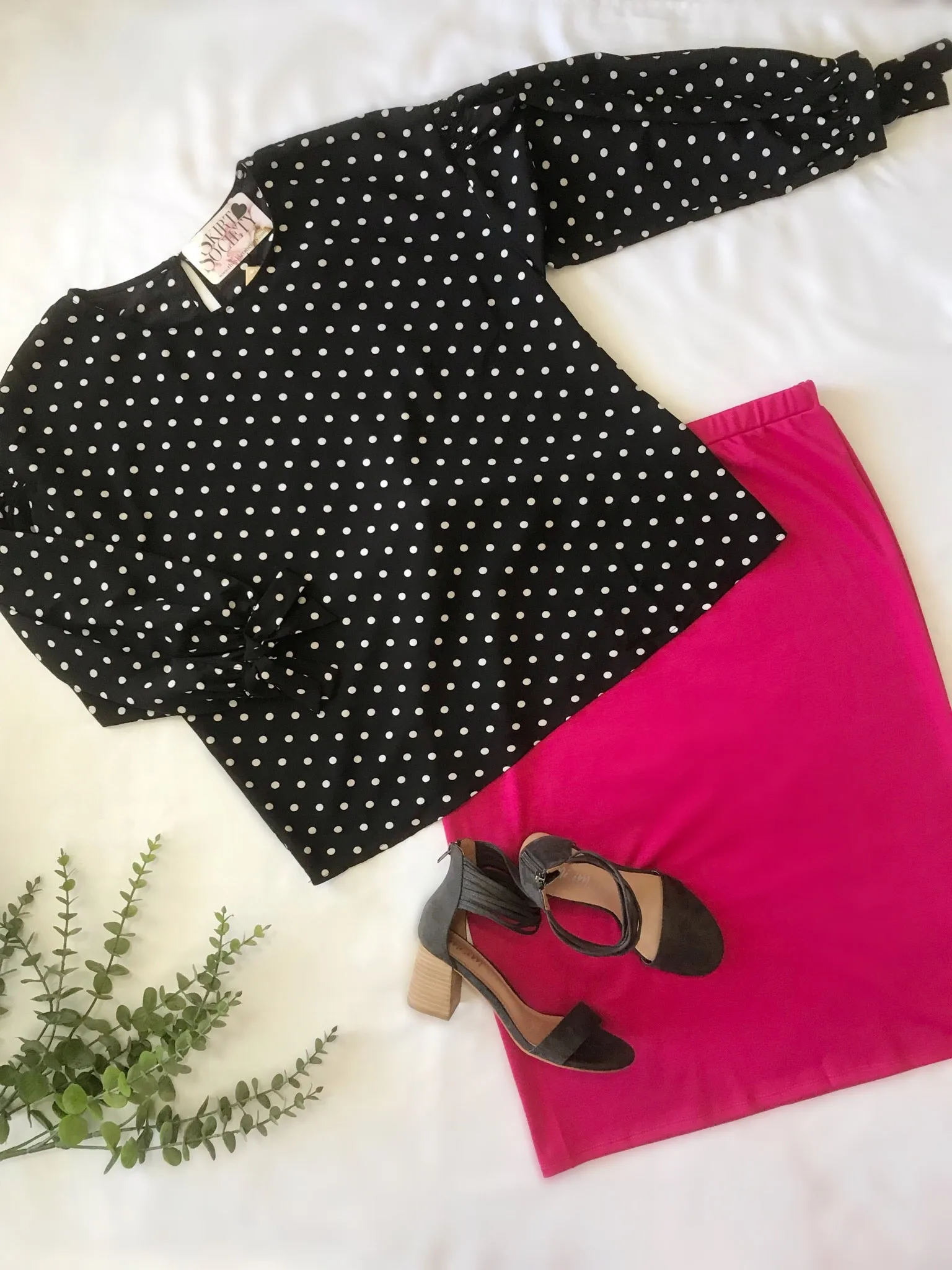 Tessie Black Polkadot Top