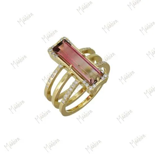 Three layered Tourmaline Ring