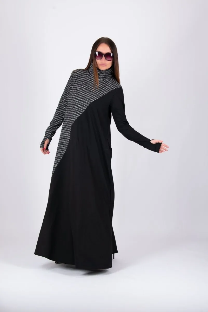 Turtleneck A line Long Dress VIVIAN