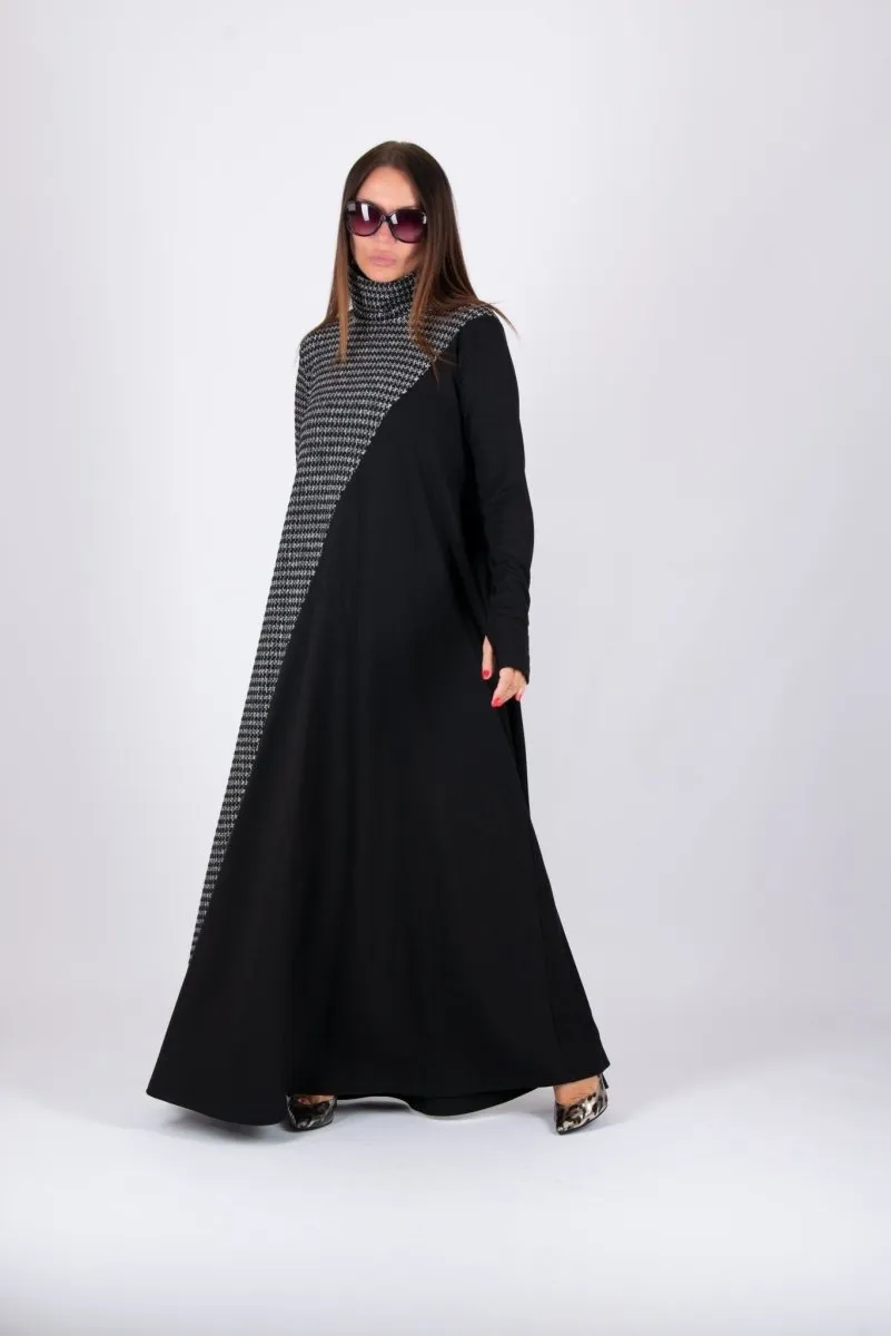 Turtleneck A line Long Dress VIVIAN