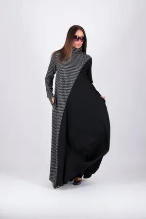 Turtleneck A line Long Dress VIVIAN