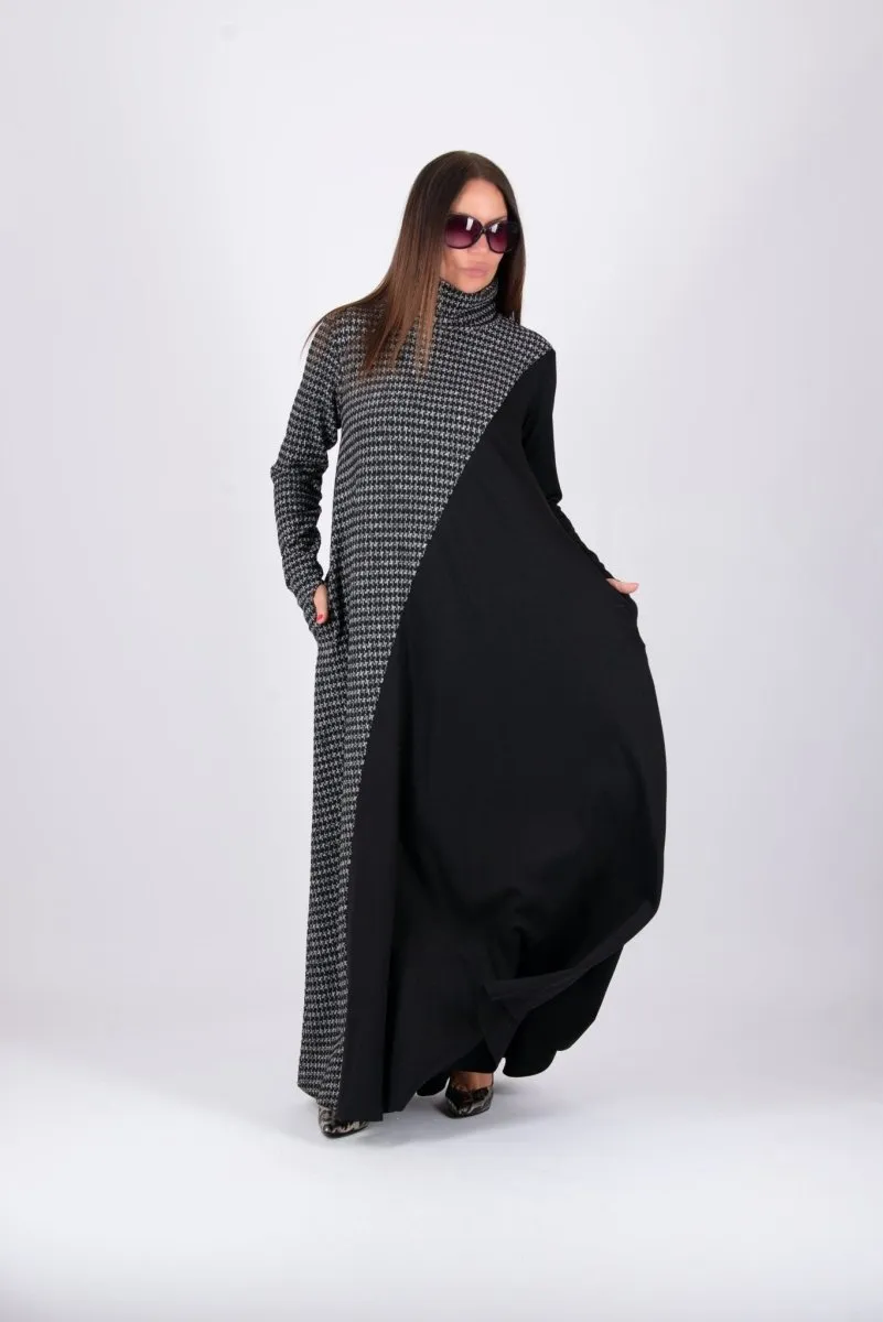 Turtleneck A line Long Dress VIVIAN