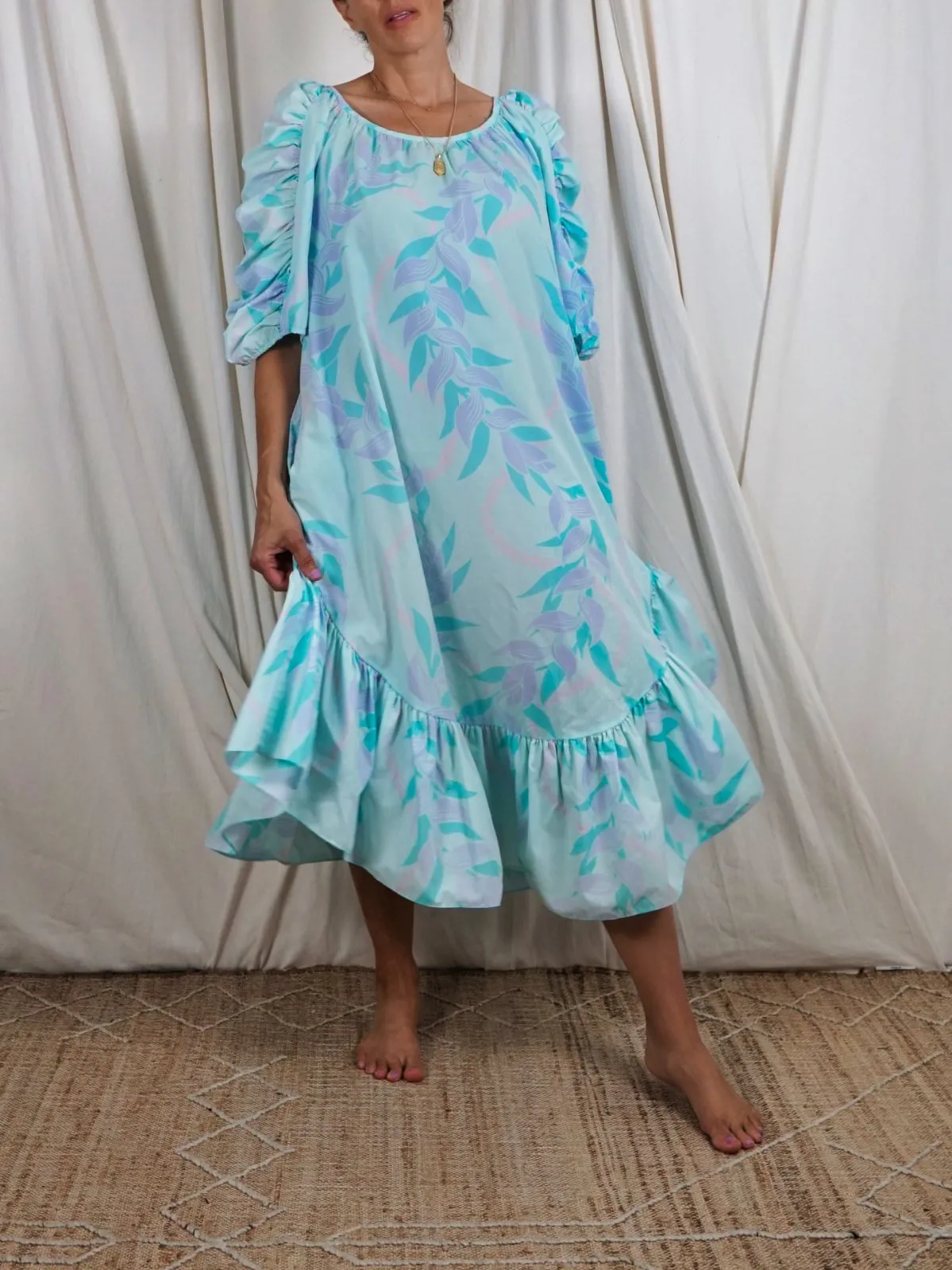Vintage Pastel Hawaiian Mumu Dress