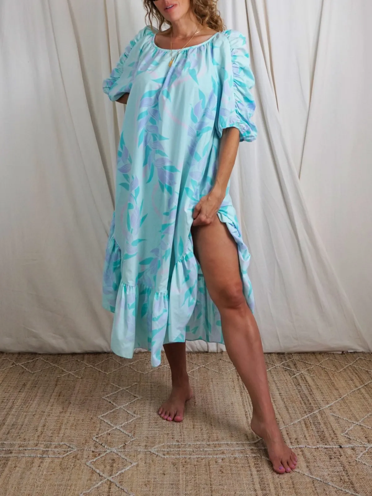 Vintage Pastel Hawaiian Mumu Dress