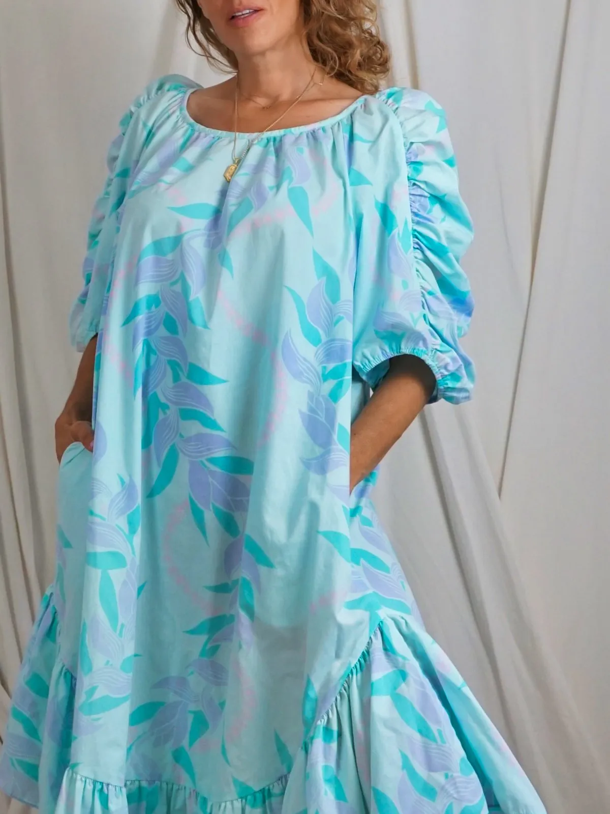 Vintage Pastel Hawaiian Mumu Dress