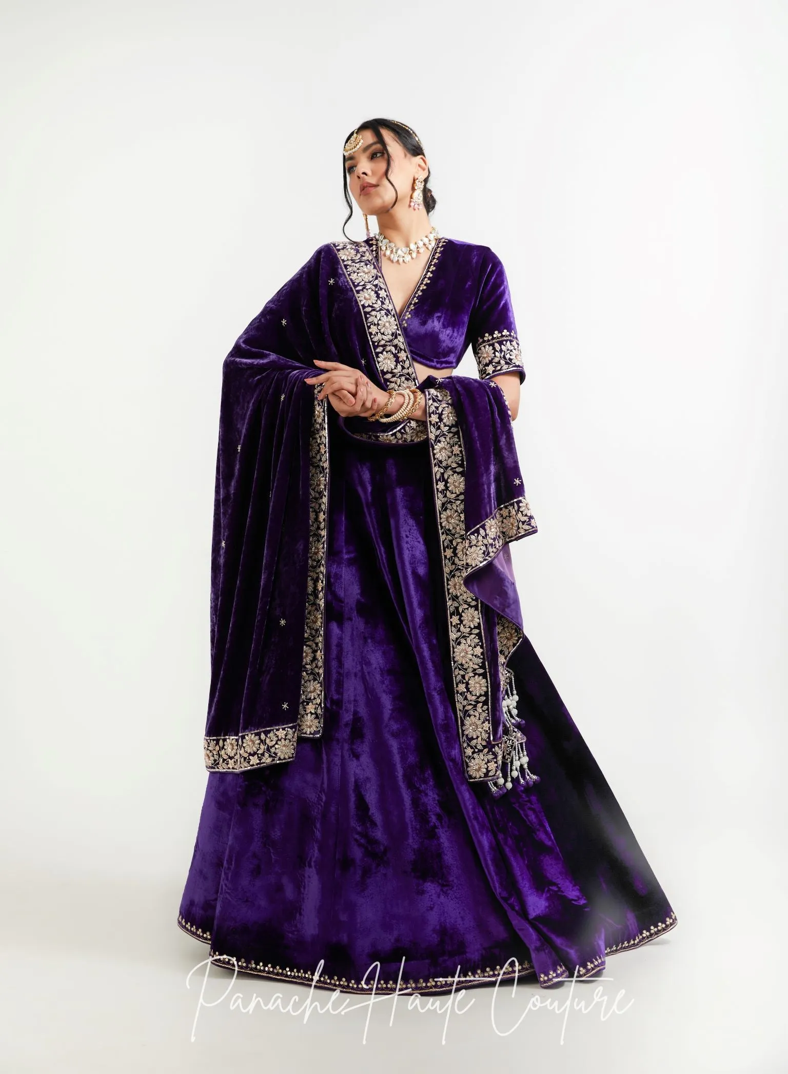 Violet Color Lehenga Set