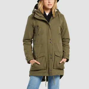 Volcom Walk On By 5K Parka Jacket Olive - Womens