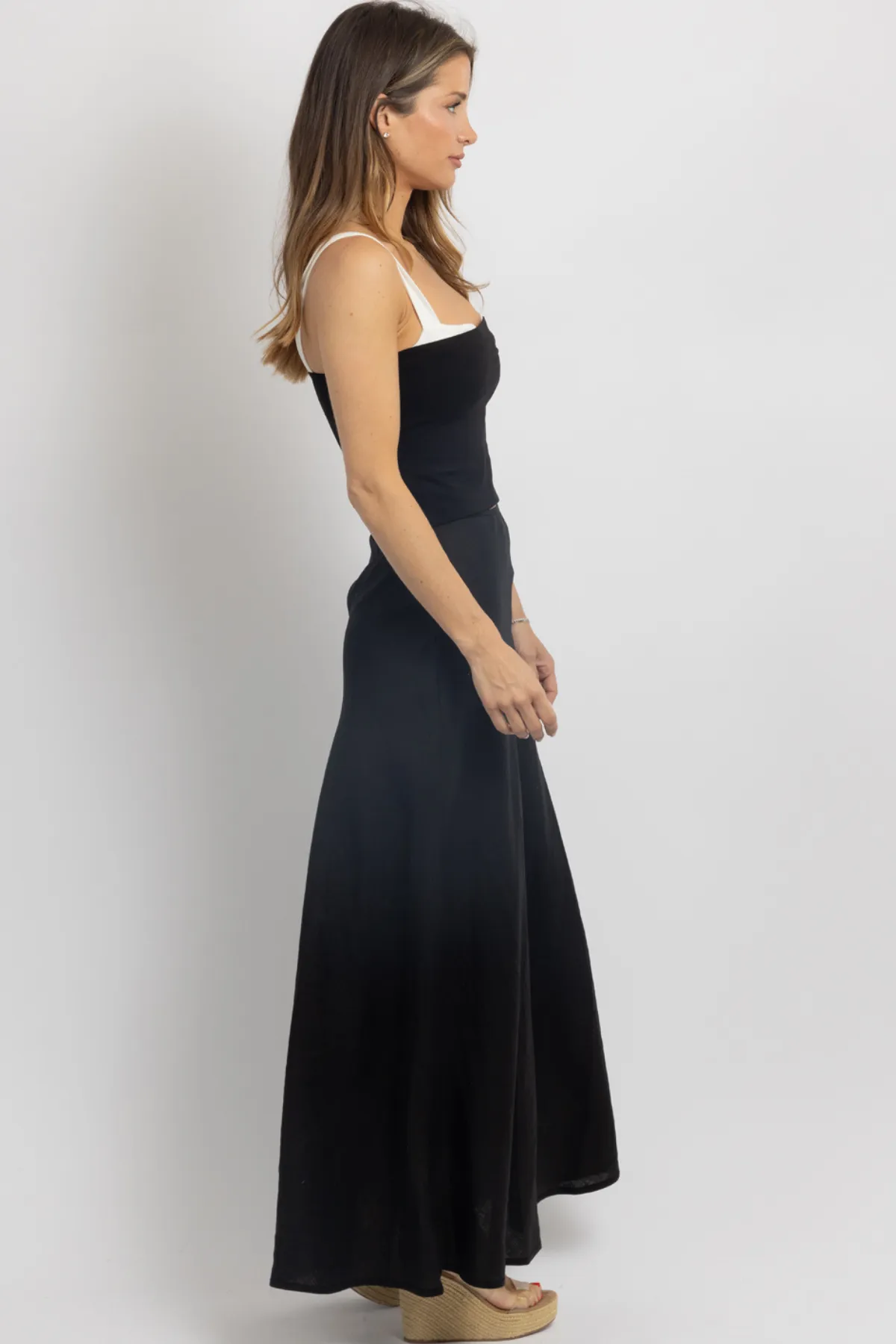 WESTOVER BLACK LINEN SKIRT