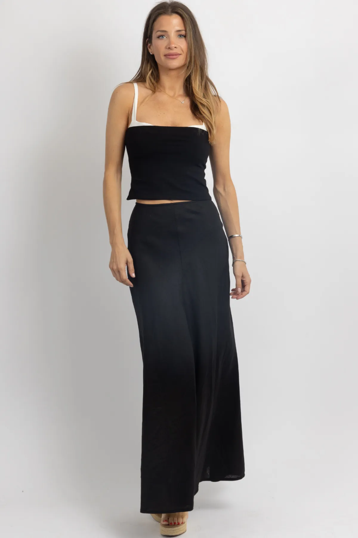 WESTOVER BLACK LINEN SKIRT