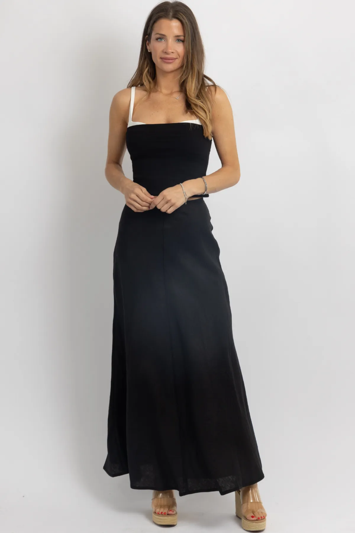 WESTOVER BLACK LINEN SKIRT