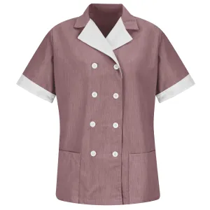 Women's Double-Breasted Lapel Tunic 9S03 - Burgundy